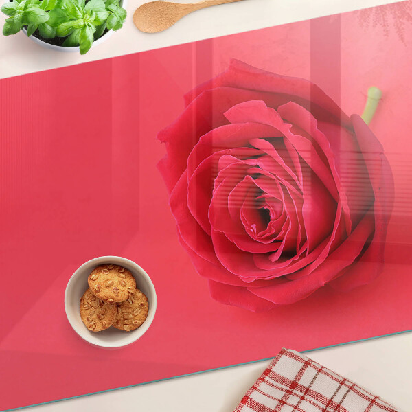 Planche à découper verre Rose rouge en arrière-plan