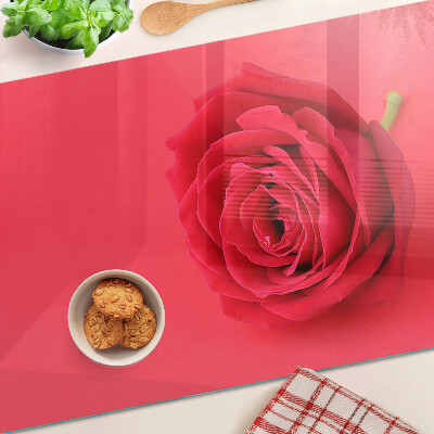 Planche à découper verre Rose rouge en arrière-plan