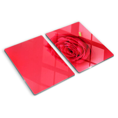 Planche à découper verre Rose rouge en arrière-plan