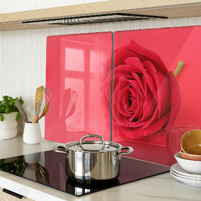 Planche à découper verre Rose rouge en arrière-plan