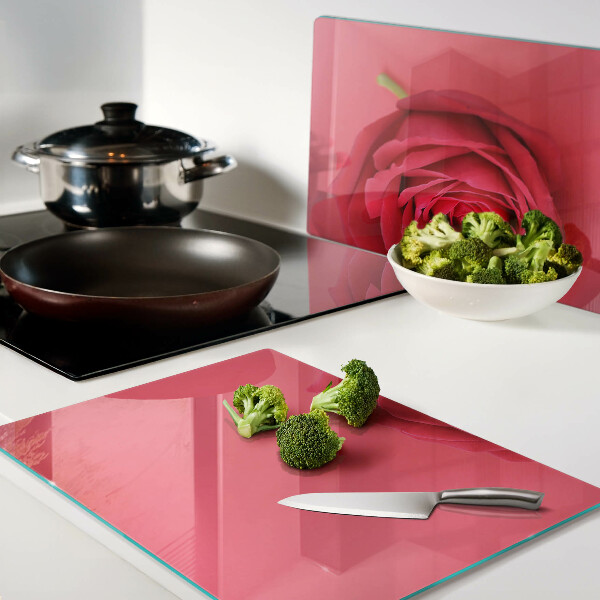 Planche à découper verre Rose rouge en arrière-plan