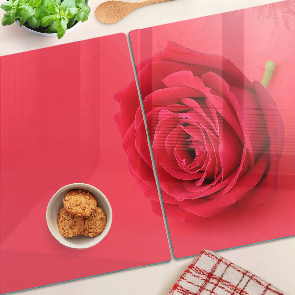 Planche à découper verre Rose rouge en arrière-plan