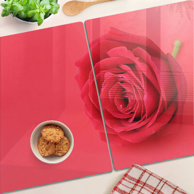 Planche à découper verre Rose rouge en arrière-plan