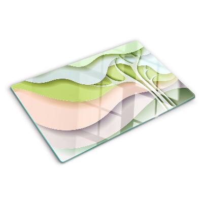 Planche à découper verre Vagues abstraites aux couleurs pastel