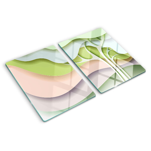 Planche à découper verre Vagues abstraites aux couleurs pastel