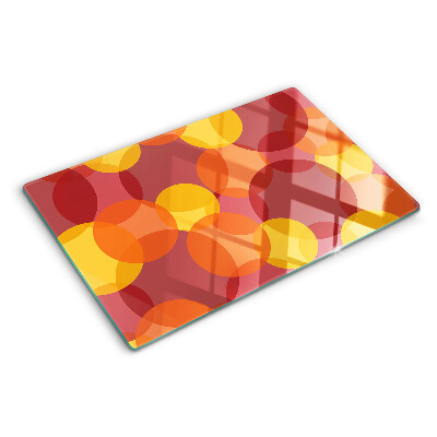 Planche à découper en verre Cercles colorés aux tons chauds
