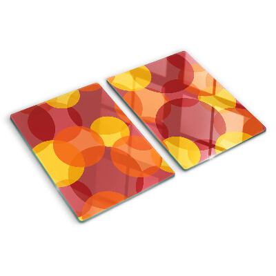 Planche à découper en verre Cercles colorés aux tons chauds