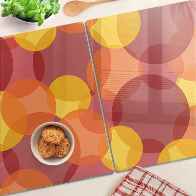 Planche à découper en verre Cercles colorés aux tons chauds