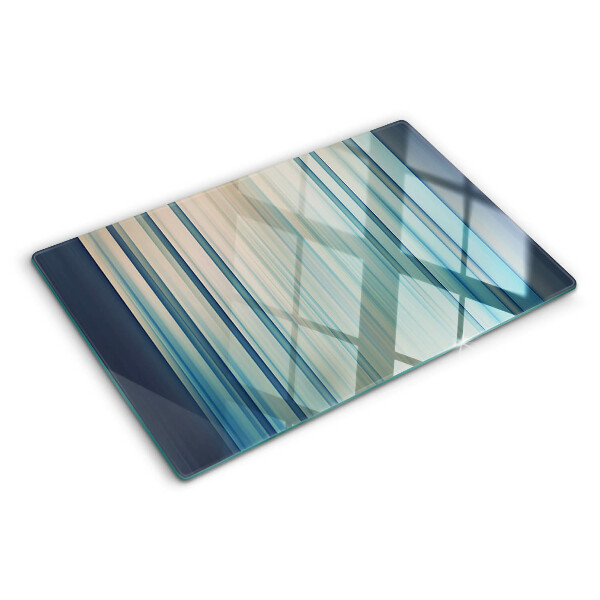 Planche à découper verre Lignes abstraites dans des tons de bleu