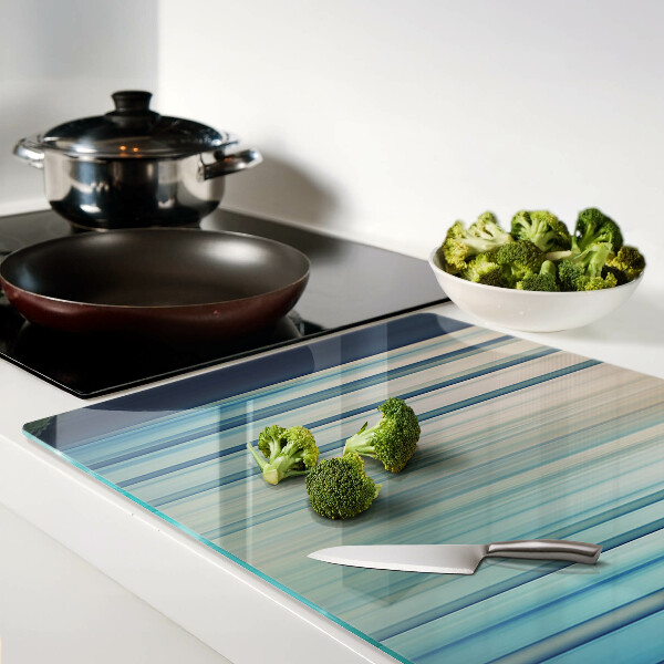 Planche à découper verre Lignes abstraites dans des tons de bleu