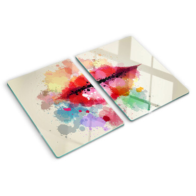 Planche à découper verre Des lèvres aux taches colorées