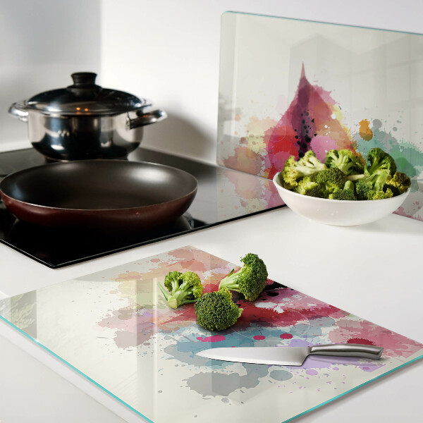 Planche à découper verre Des lèvres aux taches colorées