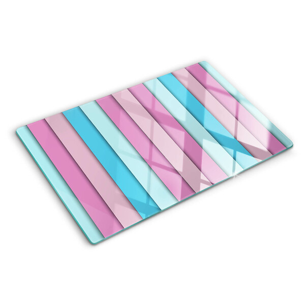 Planche à découper en verre Géométrie aux couleurs pastel
