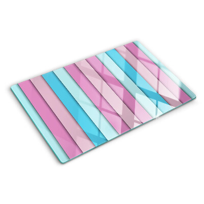 Planche à découper en verre Géométrie aux couleurs pastel