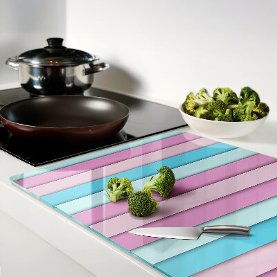 Planche à découper en verre Géométrie aux couleurs pastel