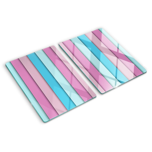 Planche à découper en verre Géométrie aux couleurs pastel