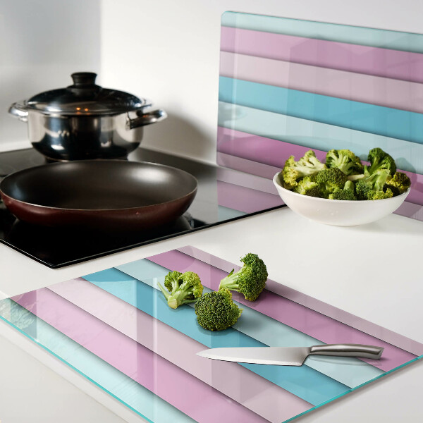 Planche à découper en verre Géométrie aux couleurs pastel