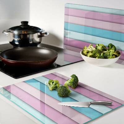 Planche à découper en verre Géométrie aux couleurs pastel