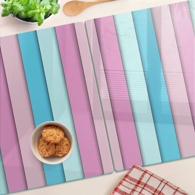 Planche à découper en verre Géométrie aux couleurs pastel