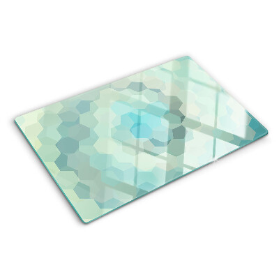 Planche à découper verre Formes géométriques dans les tons de bleu