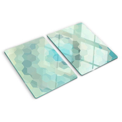 Planche à découper verre Formes géométriques dans les tons de bleu
