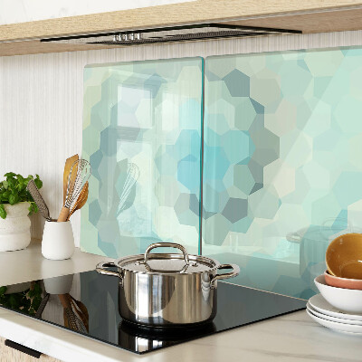 Planche à découper verre Formes géométriques dans les tons de bleu