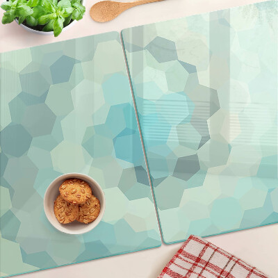 Planche à découper verre Formes géométriques dans les tons de bleu