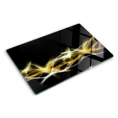 Planche à découper verre Une vague de lumière aux nuances d'or