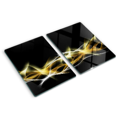 Planche à découper verre Une vague de lumière aux nuances d'or