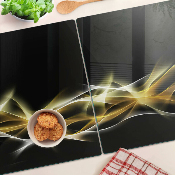 Planche à découper verre Une vague de lumière aux nuances d'or