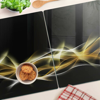 Planche à découper verre Une vague de lumière aux nuances d'or