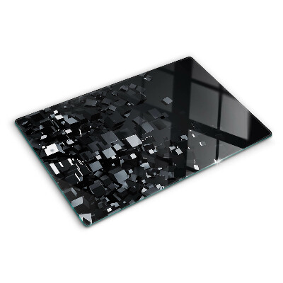 Planche à découper verre Cubes noirs abstraits