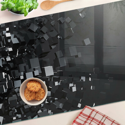 Planche à découper verre Cubes noirs abstraits