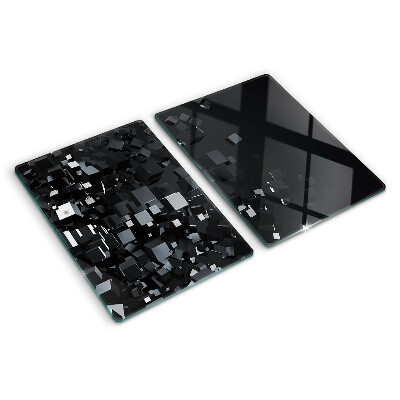 Planche à découper verre Cubes noirs abstraits