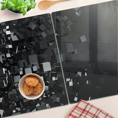 Planche à découper verre Cubes noirs abstraits