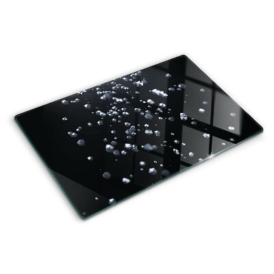 Planche à découper en verre Bulles de cristal sur fond noir