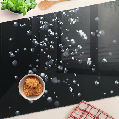 Planche à découper en verre Bulles de cristal sur fond noir