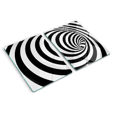 Planche à découper verre Motif en spirale en noir et blanc
