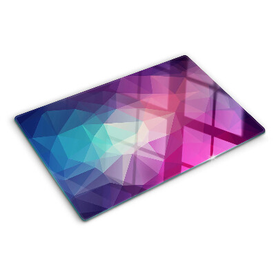 Planche à découper verre Géométrie dans les tons de rose et de bleu