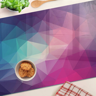 Planche à découper verre Géométrie dans les tons de rose et de bleu