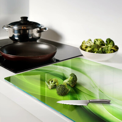 Planche à découper verre Ondes et dégradés verts