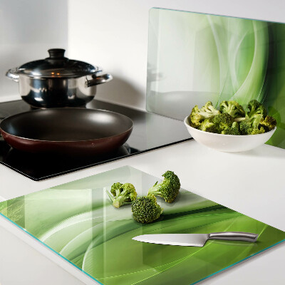 Planche à découper verre Ondes et dégradés verts
