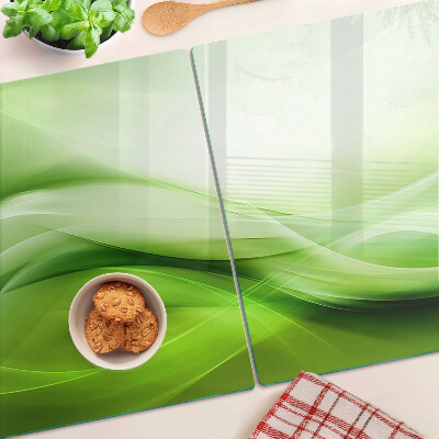 Planche à découper verre Ondes et dégradés verts