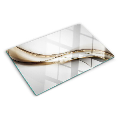 Planche à découper en verre Des vagues dans les tons beiges