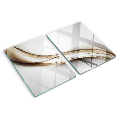 Planche à découper en verre Des vagues dans les tons beiges