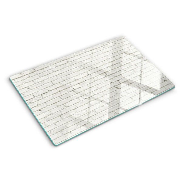 Planche à découper verre Mur de briques blanches