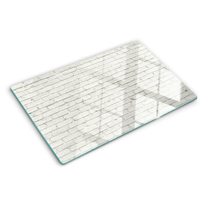 Planche à découper verre Mur de briques blanches