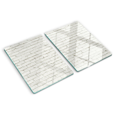Planche à découper verre Mur de briques blanches