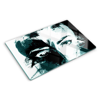 Planche à découper en verre Portrait de style abstrait
