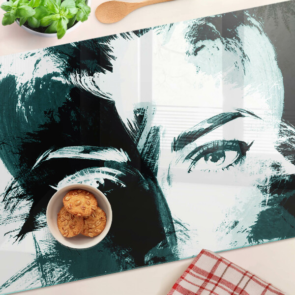 Planche à découper en verre Portrait de style abstrait